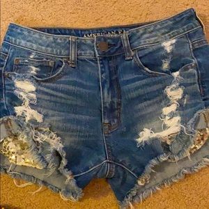 Stretchy hi-rise festival shorts